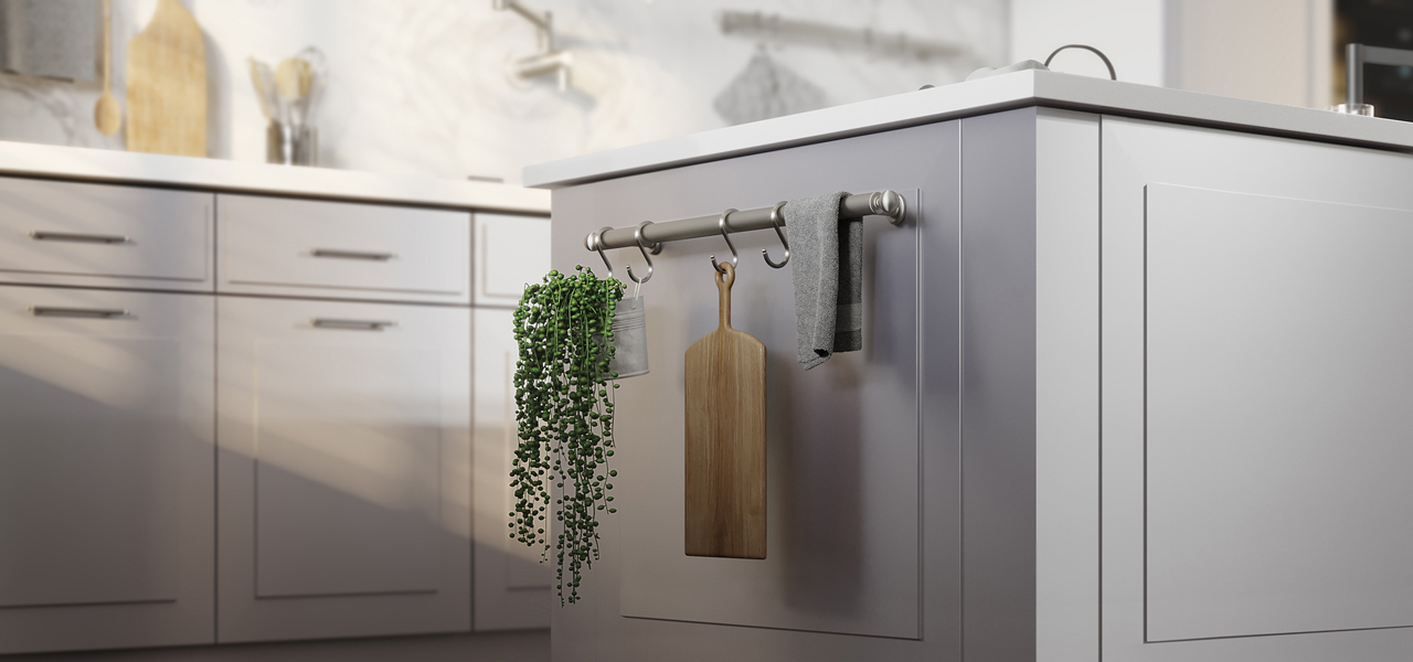 Kitchen Island Heathcote Backsplash Rail