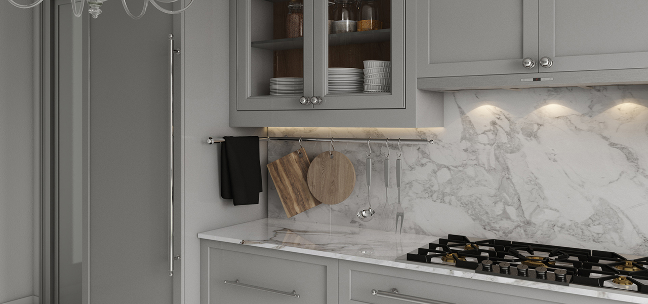 Right Hand Installed Heathcote Backsplash Rail - L Corner