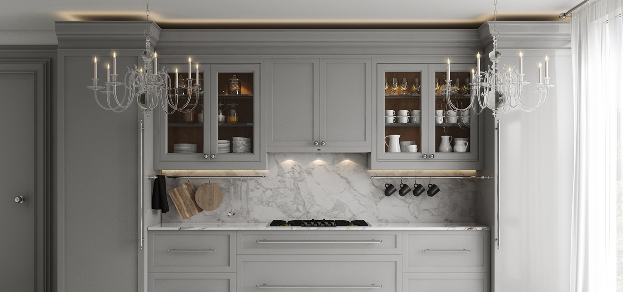 Wall Mount Heathcote Backsplash Rail - L Corner