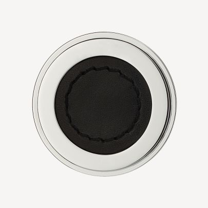 Split Bright Chrome and Black Leather Finish Swatch(Finish ID : 67)