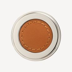 Split Polished Nickel and Tan Leather Finish Swatch(Finish ID : 66)