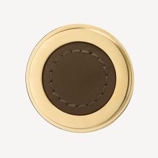 Split Unlacquered Polished Brass and Pewter Leather Finish Swatch(Finish ID : 69)